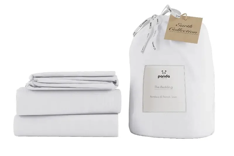 Panda London bamboo and French linen bedding set