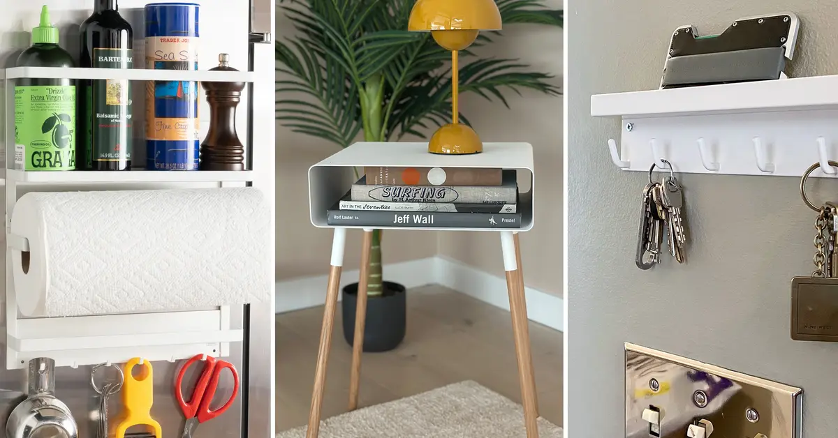 We recommend dozens of Yamazaki home solutions for organizing small spaces. Here's how we use them at home.