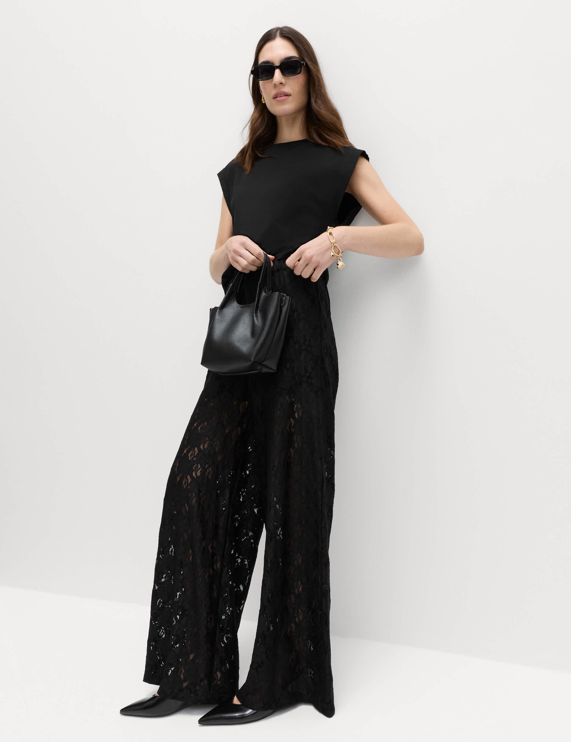 Lace Wide Leg Trousers