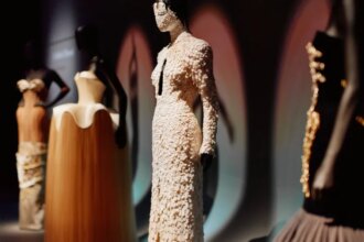 Schiaparelli Exhibit photographed for WWD at the V&A Museum on March 24, 2026 in London, England