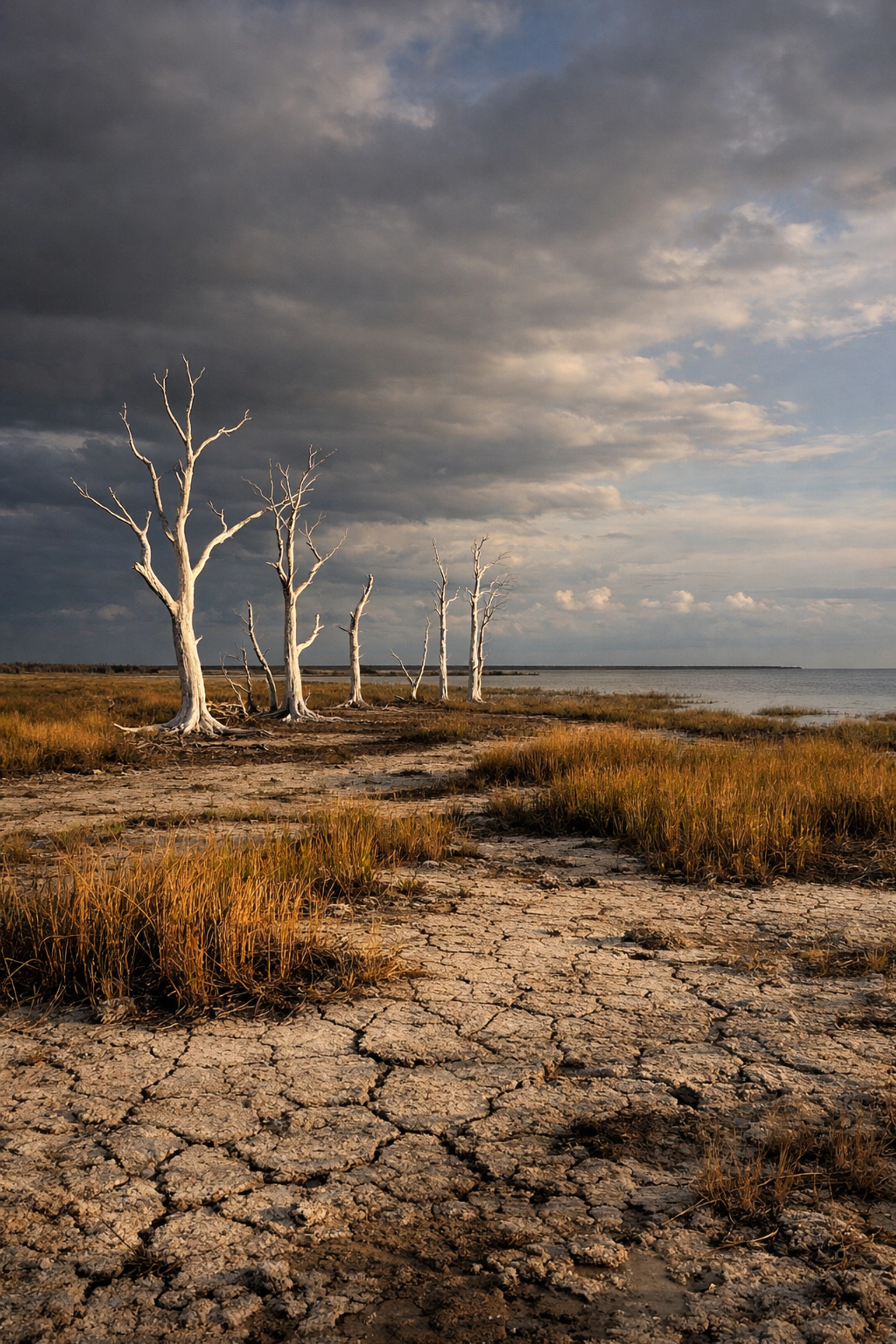 Bleached buttonwood trees on the Flamingo coastal prairie, ideal for Everglades landscape photography.