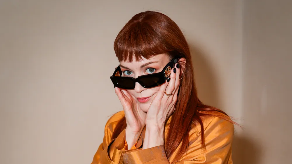 Britt Lower getting ready for the Valentino Fall 2026 Show in Rome