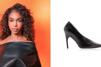 Lori Harvey at the Balenciaga fall 2026 show as part of Paris Fashion Week on Saturday, March 7. Harvey wore Balenciaga Duchesse pumps with her all-black look.