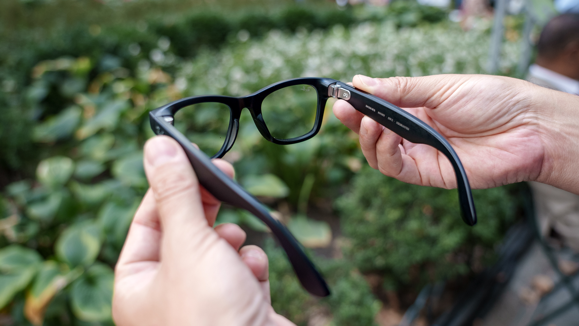 Holding Meta Ray-Ban smart glasses (gen 2) in my hands