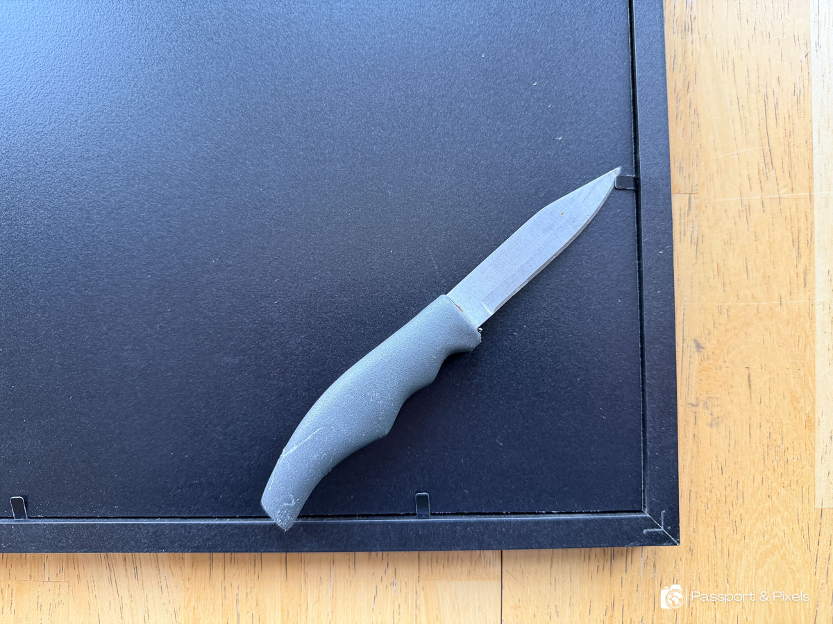 I used a little knife to help open the frames