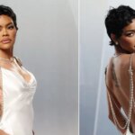 Teyana Taylor wears a white Chanel dress on the Vanity Fair 2026 Oscar Party red carpet on Sunday.