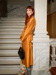 Britt Lower getting ready for the Valentino Fall 2026 Show in Rome
