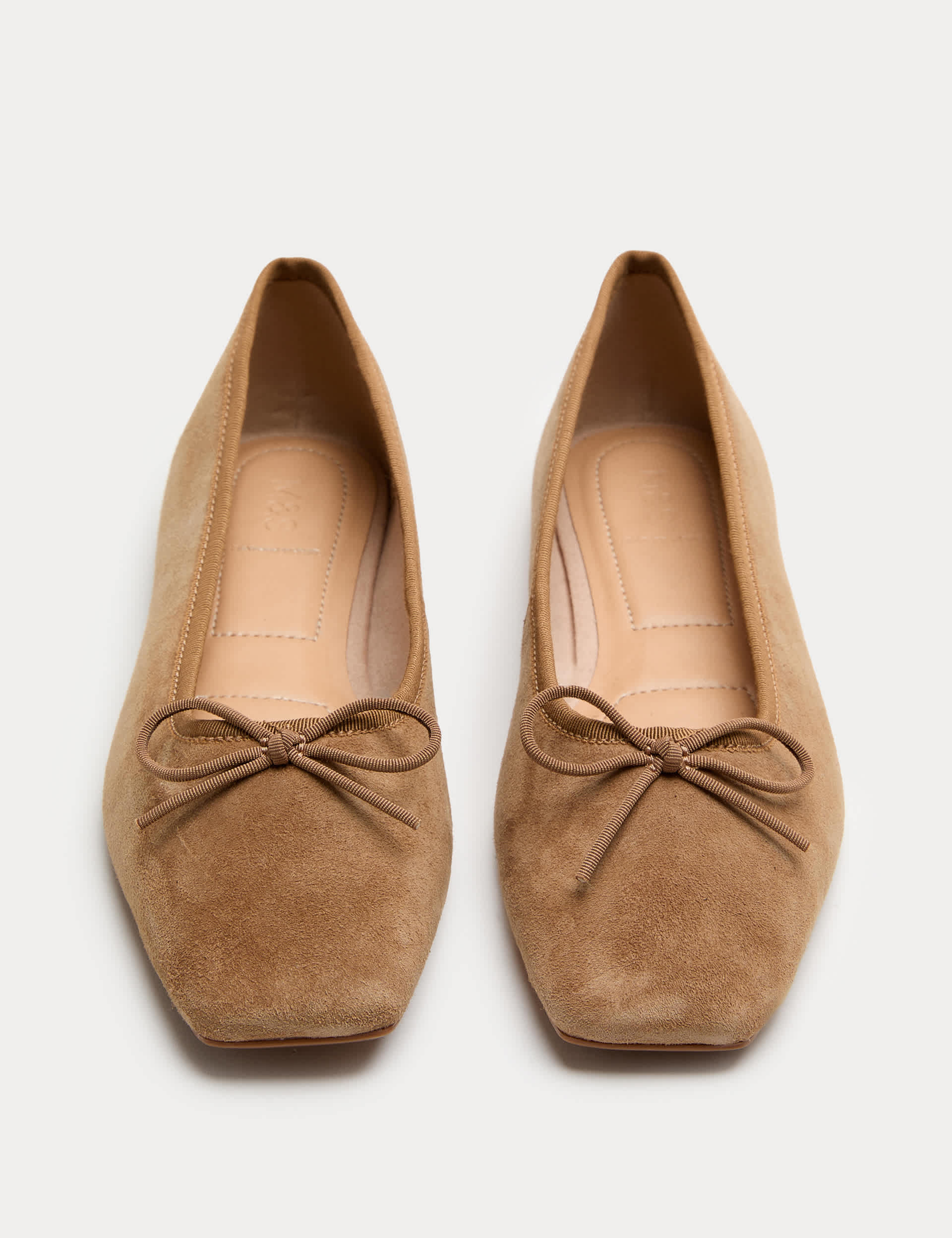Suede Flat Square Toe Ballet Pumps